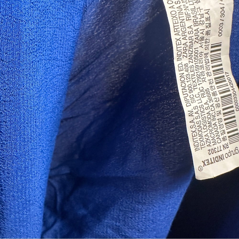 Zara Blue Tiered Dress Sz XS Pockets - Picture 10 of 11